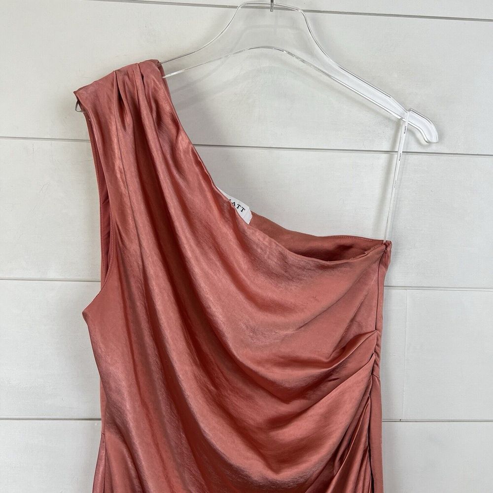 Elliatt One Shoulder Dress in Metallic Rose - Picture 3 of 12